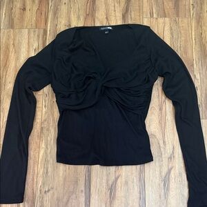 Fashion Nova Elegant Black Long Sleeve Top